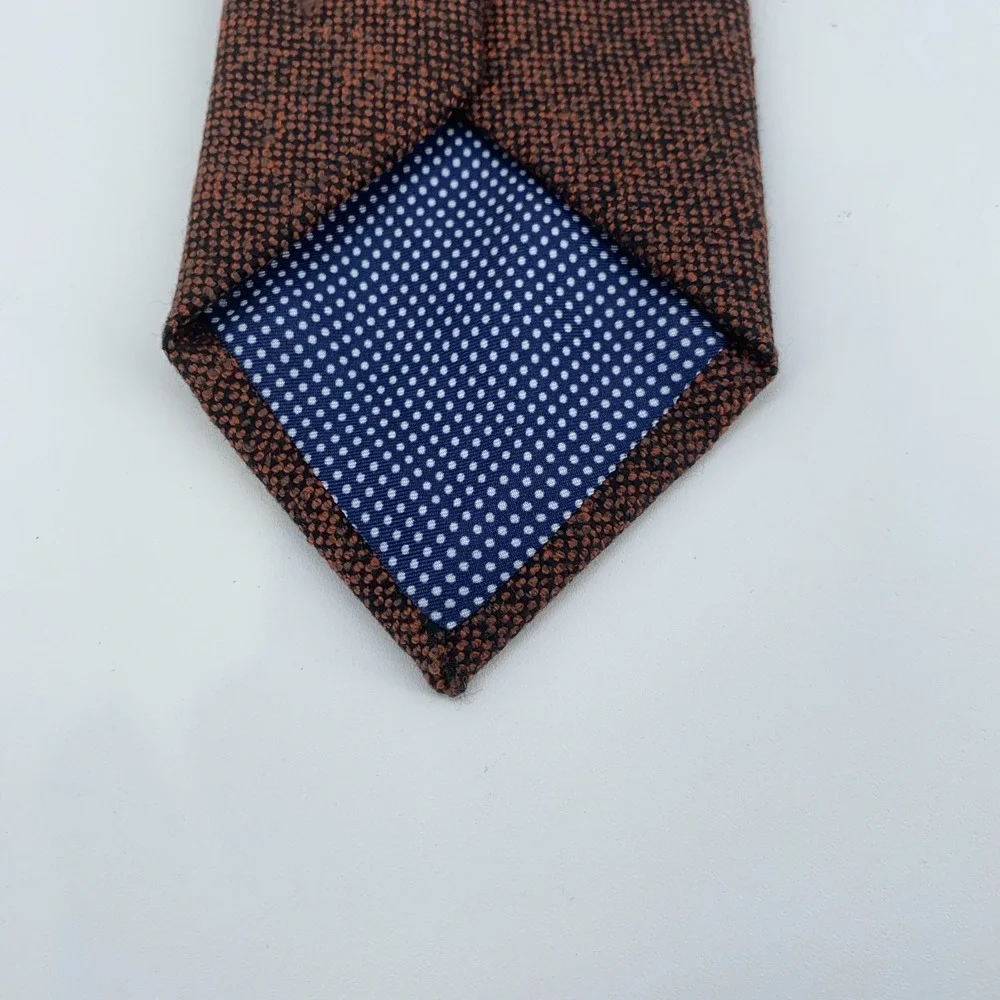 Eton Tie Mens One Size Orange Black Wool Classic Fit Professional Necktie NWT‎